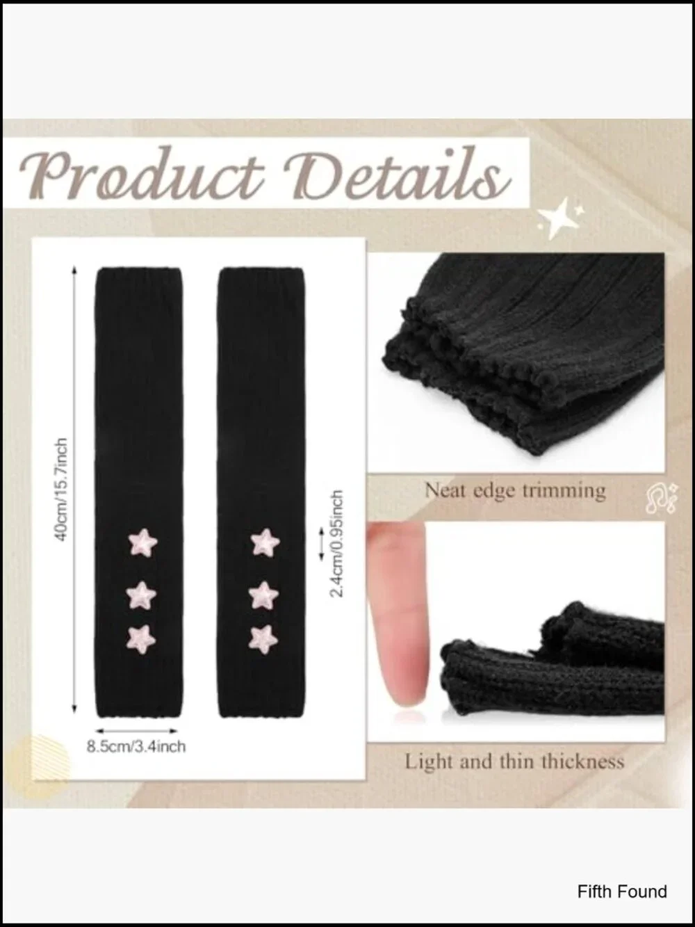 4 Pairs Fingerless Gloves Arm Warmers Y2K Long Knit with Thumb Hole